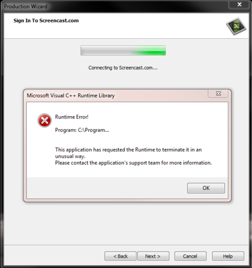 runtime error this application has requested the runtime to terminate runtime error this application has requested the runtime to terminate